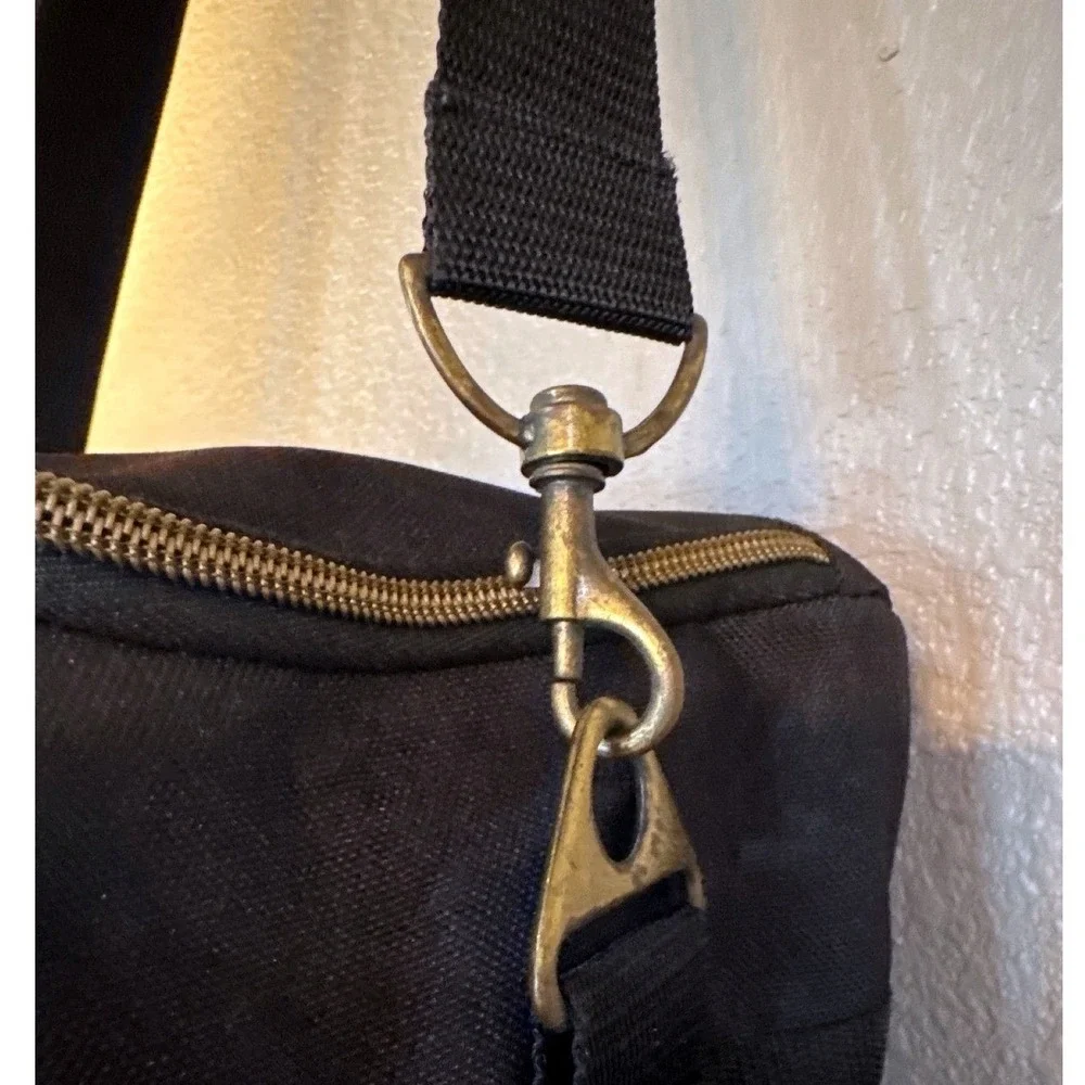 Coronado Crossbody Travel Bag Black Canvas Gold PGA Tour Logo Messenger Bag